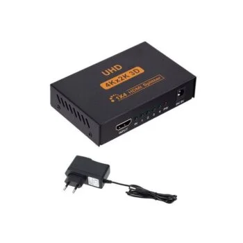 Switch HDMI Splitter 4 Ports – HDMI-104 – 4kx2k 3D Noir