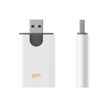 Lecteurs de Carte USB 3.2 Type A SILICON POWER Pour SD et Micro SD Blanc