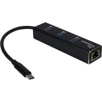 Adaptateur LAN Argus RJ45 USB Type C 3.0 Inter-tech Noir