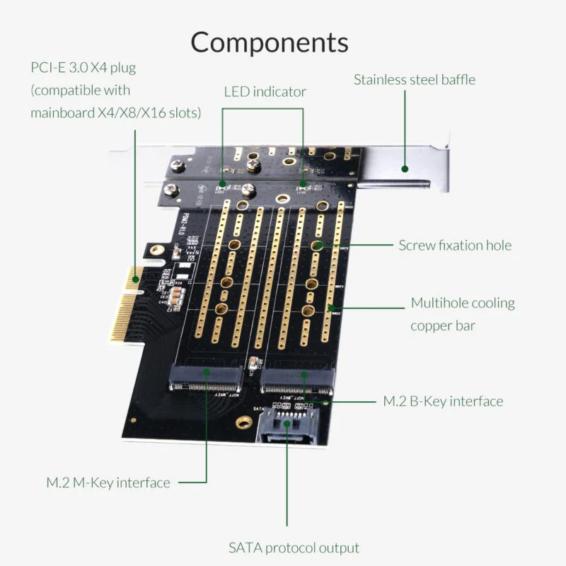 Carte D'Extension Nvme M.2 Vers Pci-E 3.0 X4 Orico (Oricopdm2-Bp)