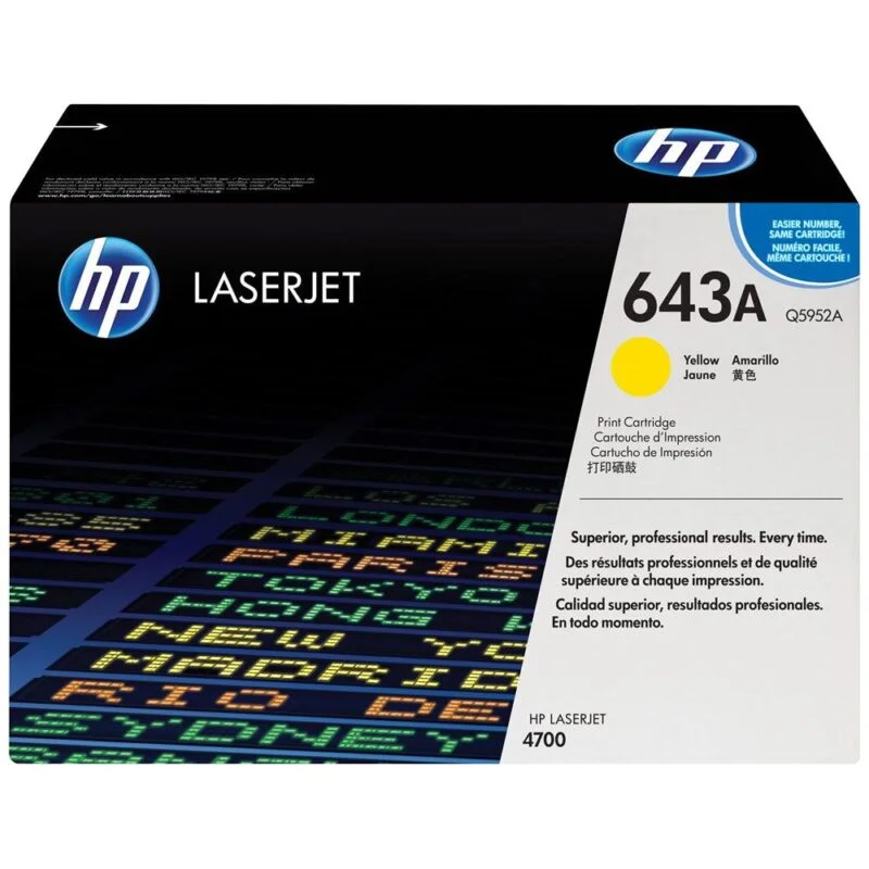 Toner Laserjet Hp 643A Jaune Original (Q5952A)