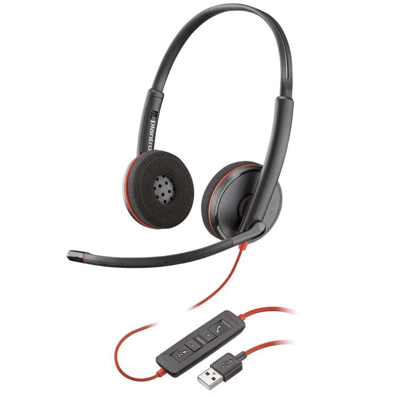 Casque-Micro Filaire Usb Plantronics Microsoft Lync Et Skype Pour Business (C3220)