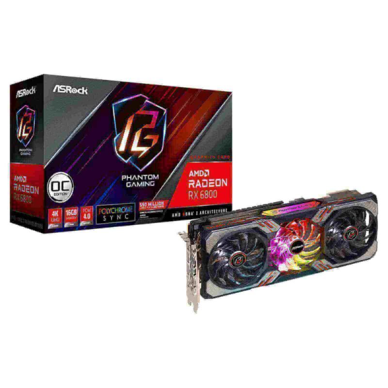 Carte Graphique ASRock Radeon RX 6800 Phantom Gaming D 16G