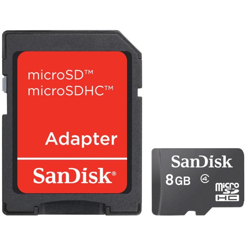 Carte Mémoire Micro SD 8 Go SANDISK avec Adaptateur