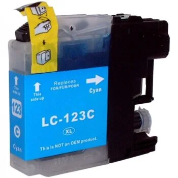 Cartouche Jet d’Encre Adaptable Brother LC123C Cyan