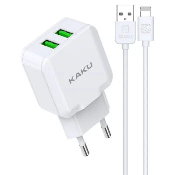 CHARGEUR KAKU 2Ports USB POUR IPHONE / 2.4A (KSC-414)