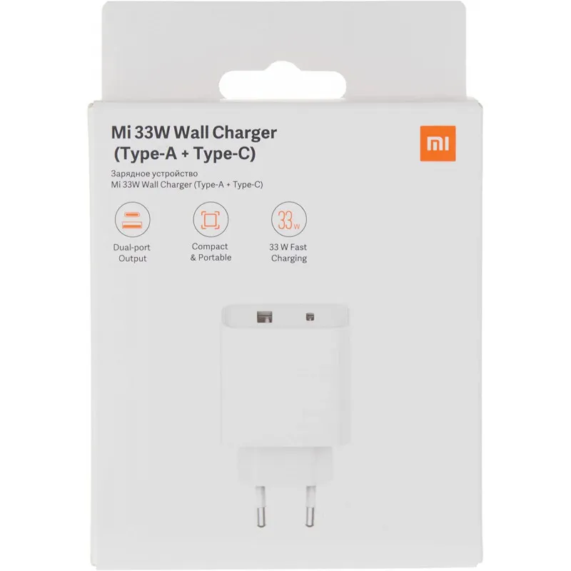 Adaptateur Secteur Xiaomi 33W 2 Ports Usb-C + Usb-A Blanc 4 Chargeur Secteur Xiaomi 32427 2 Ports 33W Blanc (3)