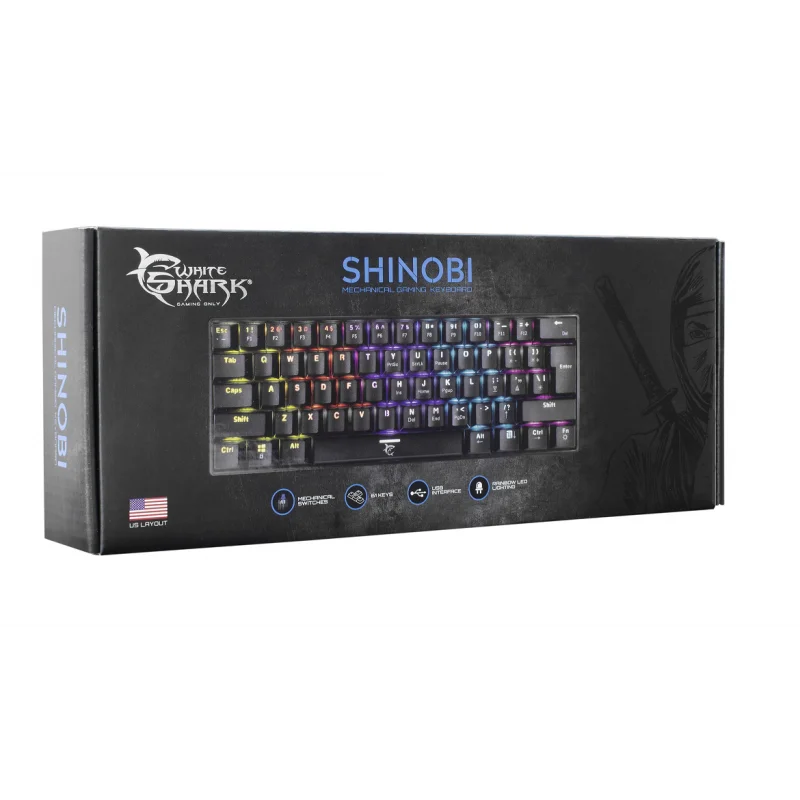 Clavier Gaming Mécanique WHITE SHARK SHINOBI GK-2022 - Blanc