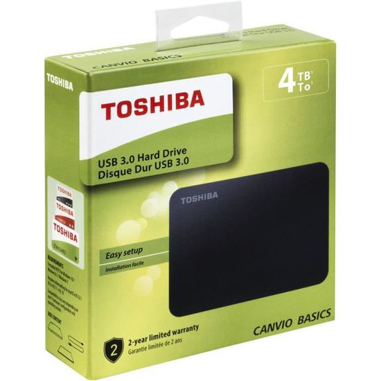 Disque Dur Externe Toshiba Canvio Basics 4To Noir