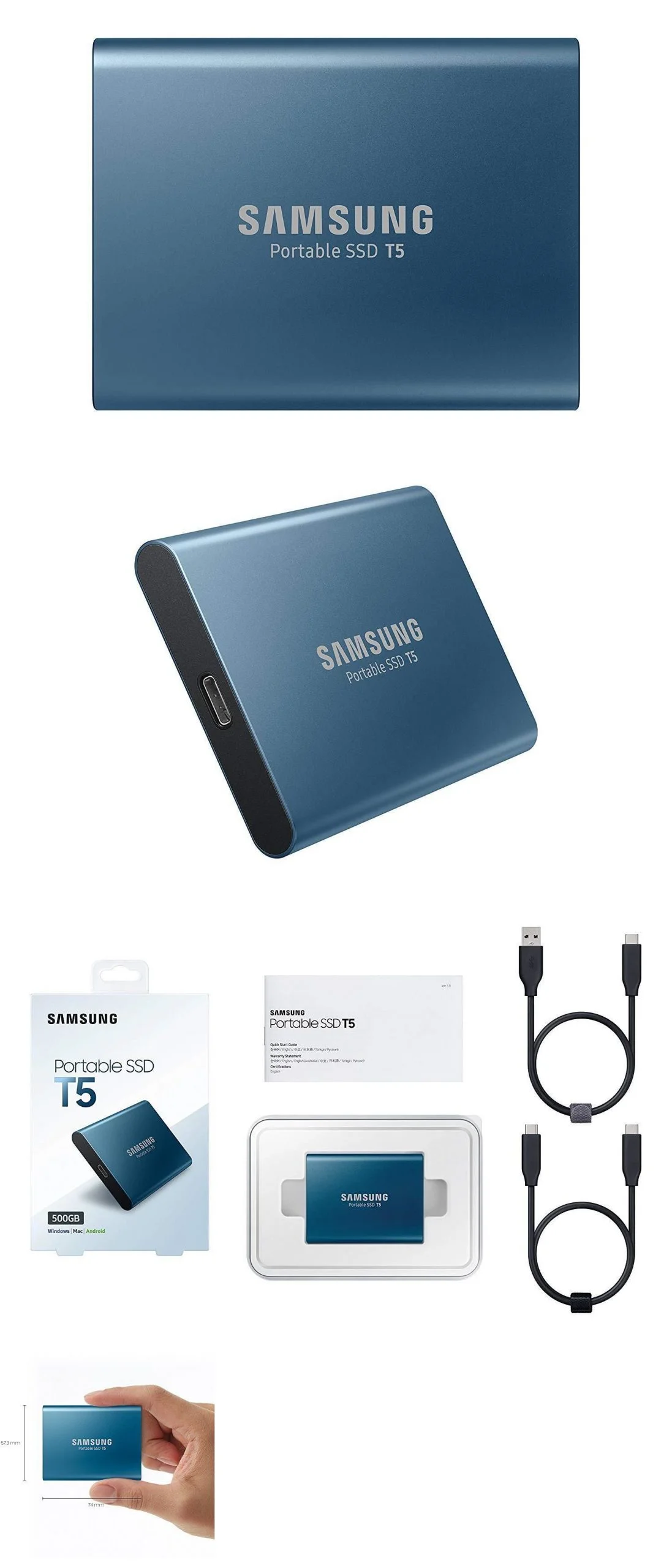 SAMSUNG DISQUE DUR SSD 500GB EXTERNE/PORTABLE SSD T5