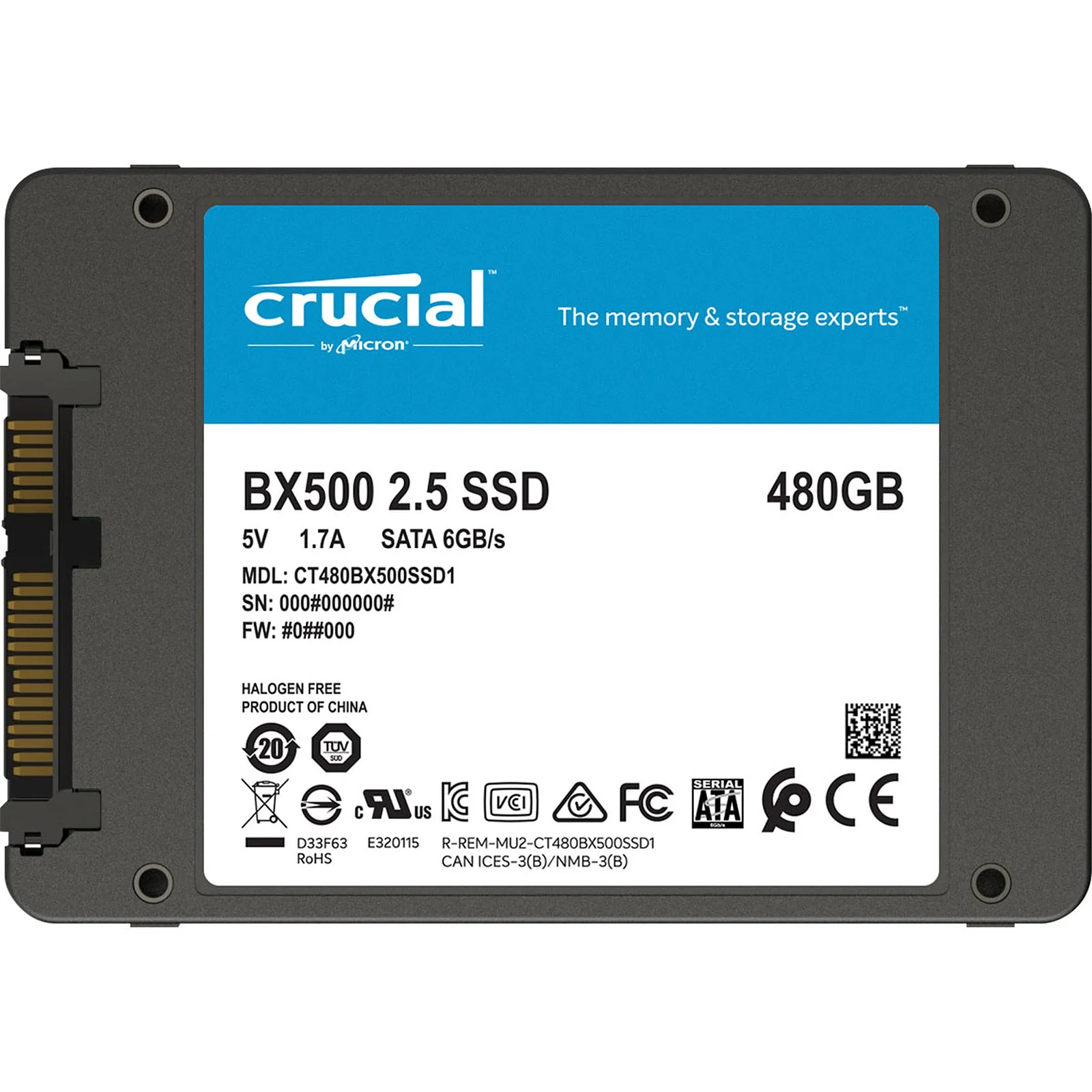 Slide  #2 Disque Dur SSD BX500 Crucial 480 Go