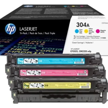 Pack de 3 Toners HP 304A LaserJet Couleur Authentiques