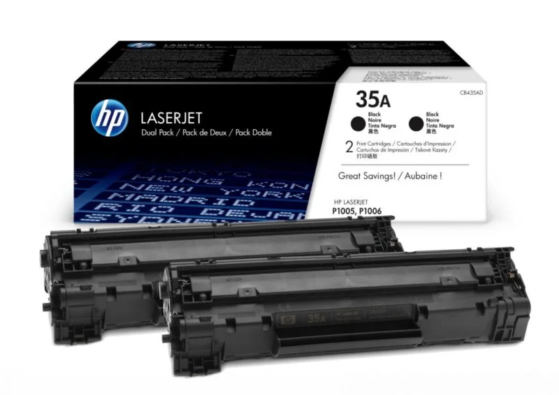 2 Pack De Toner Laserjet Hp 35A Noir Original (Cb435Ad)