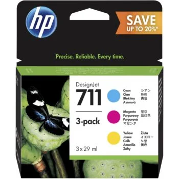 Pack de 3 Cartouches D’encre HP 711 Cyan Magenta Jaune 29 ML (P2V32A)