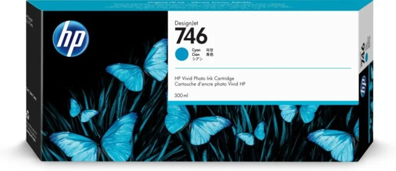 Cartouche D’encre Hp Designjet 746 Cyan 300 Ml (P2V80A)