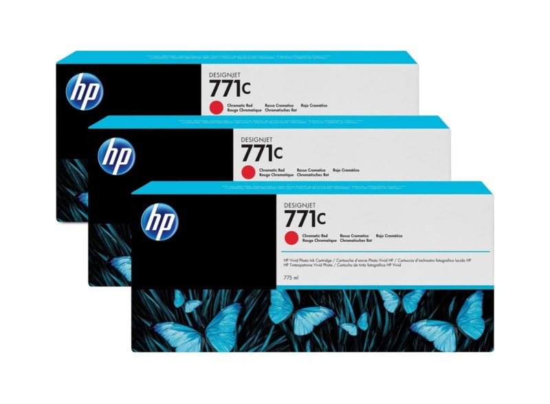 Pack De 3 Cartouches Hp 771C Rouge Chromatique 775Ml (B6Y32A)