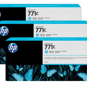 Pack de 3 Cartouches HP Designjet 771C Cyan Clair 775 ML (B6Y36A)