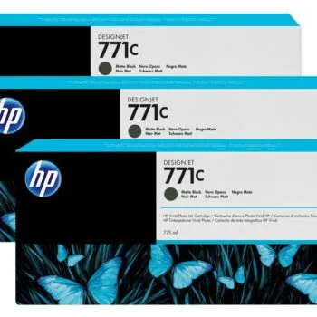 Pack de 3 Cartouches D’encre HP Designjet 771C Noir Mat 775 ML (B6Y31A)