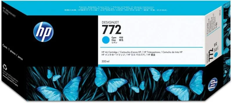 Cartouche D’encre Designjet Hp 772 Cyan 300 Ml (Cn636A)