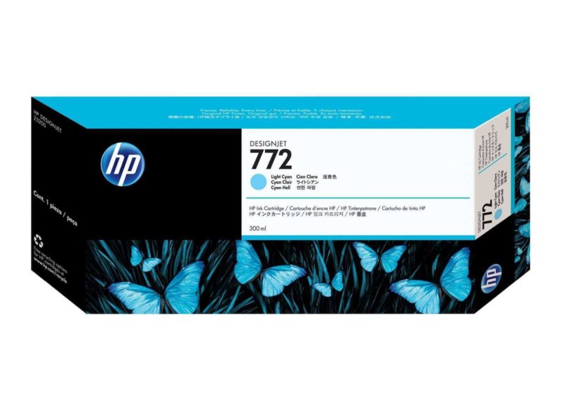 Cartouche D’encre Designjet Hp 772 Cyan Clair 300 Ml (Cn632A)