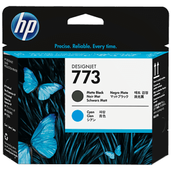 Tête D’impression HP Designjet 773 Noir Mat et Cyan (C1Q20A)