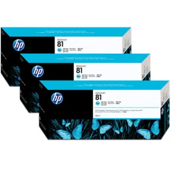 Pack de 3 Cartouches D’encre HP 81 Cyan Clair 680 ML (C5070A)