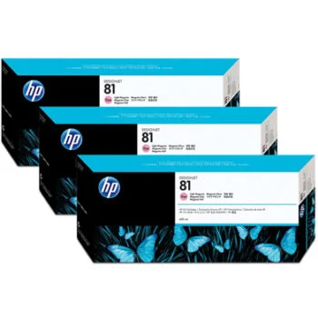 Pack de 3 Cartouches HP Designjet 81 Magenta Clair 680 ML (C5071A)