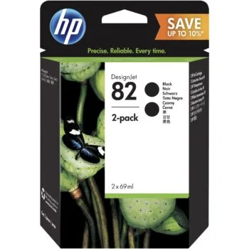 Pack de 2 Cartouches D’encre HP Designjet 82 Noir 69 ML (P2V34A)