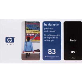 Tête d’impression UV HP 83 DesignJet noire et nettoyeur de tête d’impression (C4960A)