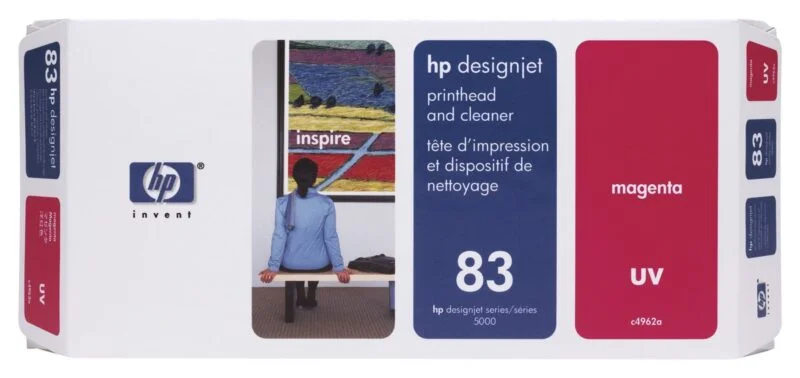 Tête D’impression Uv Hp 83 Designjet Magenta Et Nettoyeur De Tête D’impression (C4962A)