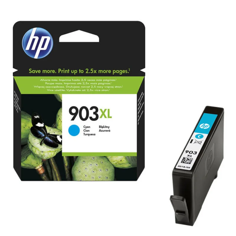 Cartouche D’encre Hp 903Xl Cyan Grande Capacité Authentique (T6M03Ae)