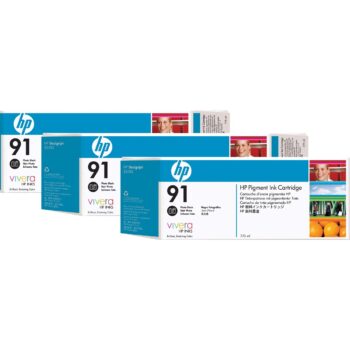 Pack de 3 Cartouches D’encre HP 91 Noir Photo 775ML Original (C9481A)