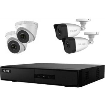 Pack HilooK de 4 Caméras de surveillance IP 2 MP+ NVR 4ports 2MP POE