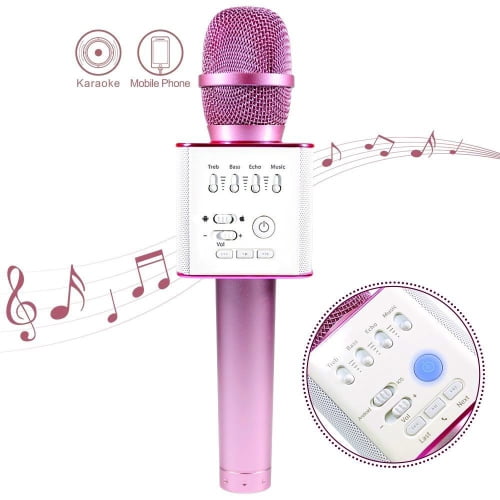 Microphone sans fil Bluetooth karaoké portable professionnel de KTV-rose -  Microphone