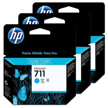 Pack de 3 Cartouches D’encre HP Designjet 711 Cyan 29 ML (CZ134A)