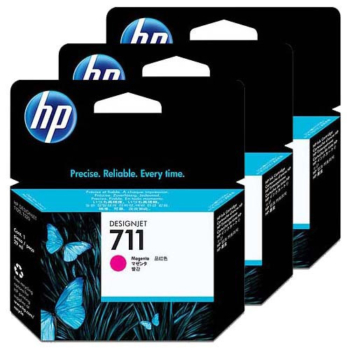 Pack de 3 Cartouches D’encre HP Designjet 711 Magenta 29 ML (CZ135A)