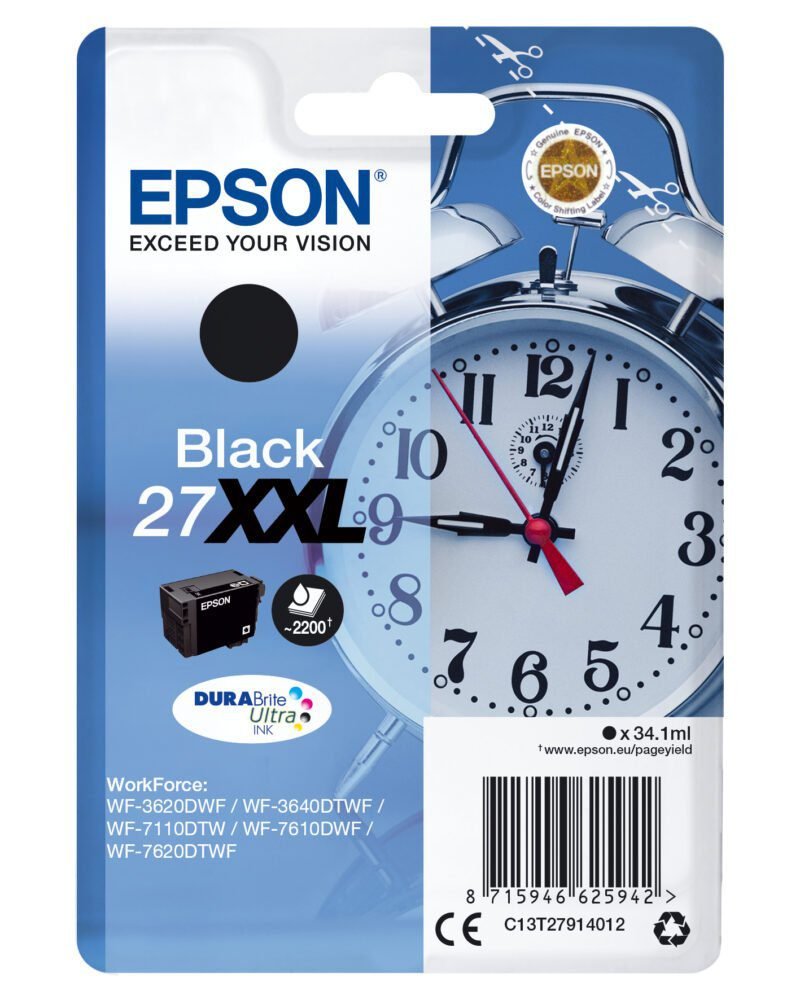 Cartouche d'encre Epson 27XXL Noir (C13T27914012)