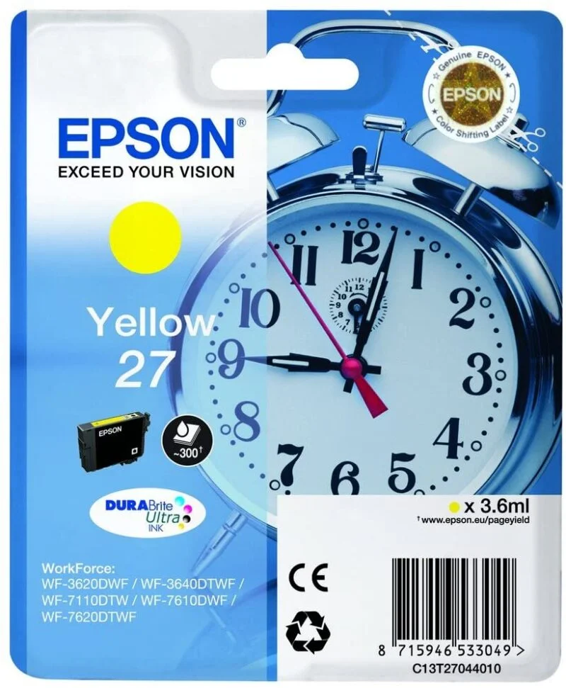 Cartouche Jet D’encre Epson 27 Jaune Original