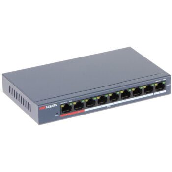 Switch De Bureau 8 ports PoE 100 Mbps + 1 port Ethernet 100 Mbps HIKVISION