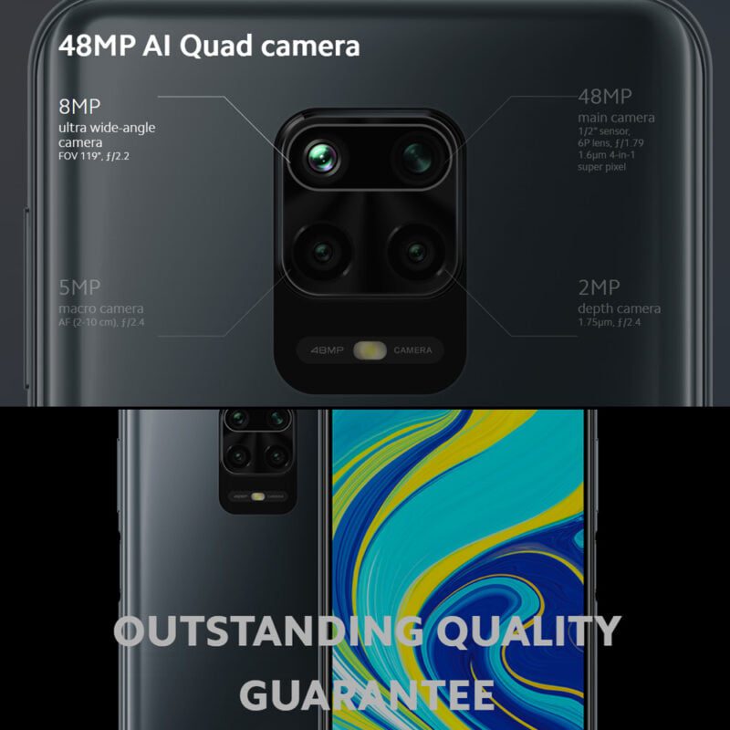 Smartphone Xiaomi Redmi Note 9S 6Go 128Go Interstellar Gris – Image 2