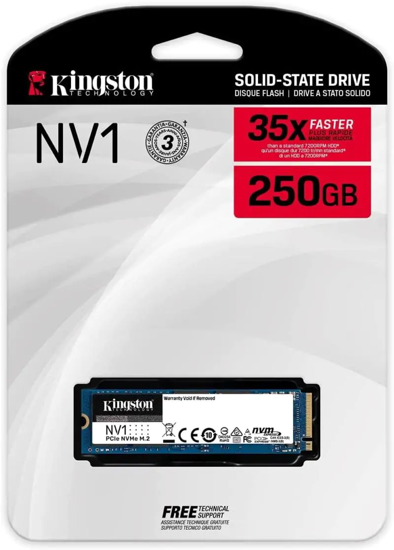 Disque Ssd Kingston Nv1 Nvme Pcie M.2 2280 250G (Snvs/250G)