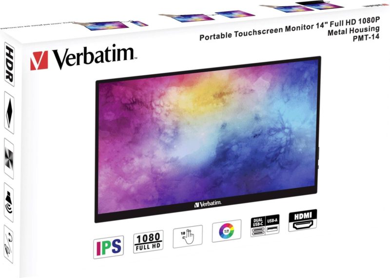 Ecran Verbatim Pmt-14 Portable Tactile 14” Fhd Ips