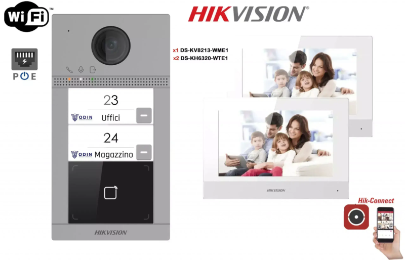 Kit Interphone Hikvision Vidéo Ip Wifi Avec 2 Moniteur