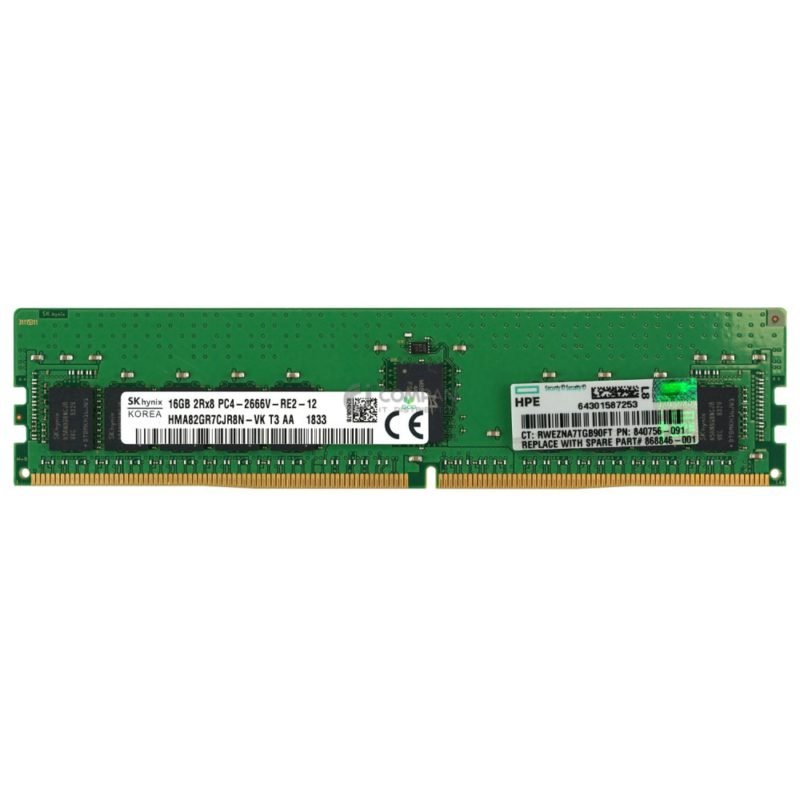 Barette Mémoire HPE 16GB DDR4-2666MHZ Dual Rank x8 Pour Serveur – Image 2