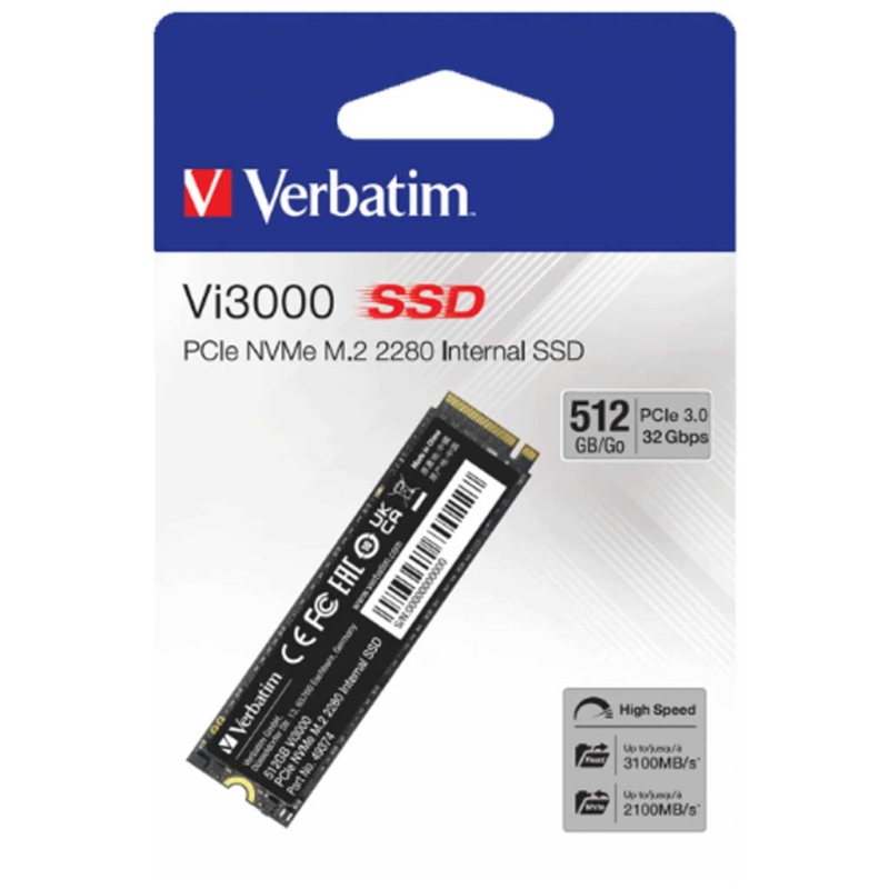 Disque Ssd Verbatim 512 Go Nvme Pcie M.2