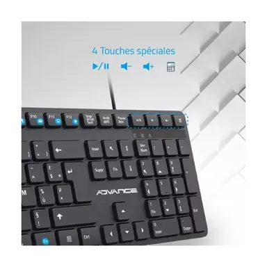 Clavier Filaire Advance Cla 5100 Silencieux Noir 2 Avance Cla 5100