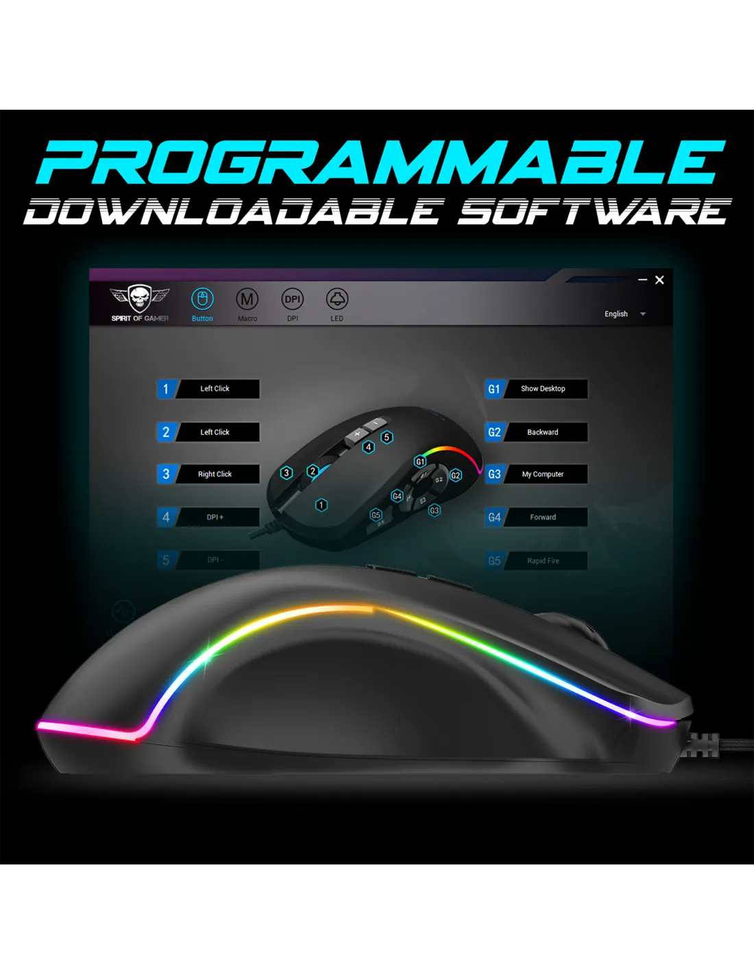 Souris Gaming Filaire Spirit Of Gamer Elite M30 Rgb 6 Spirit Of Gamer Elite M30