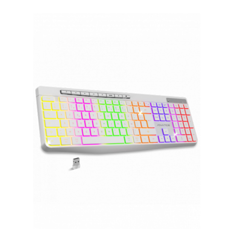 Clavier Gamer Advance Sans Fil Rgb Blanc (Ccla-310Wt)