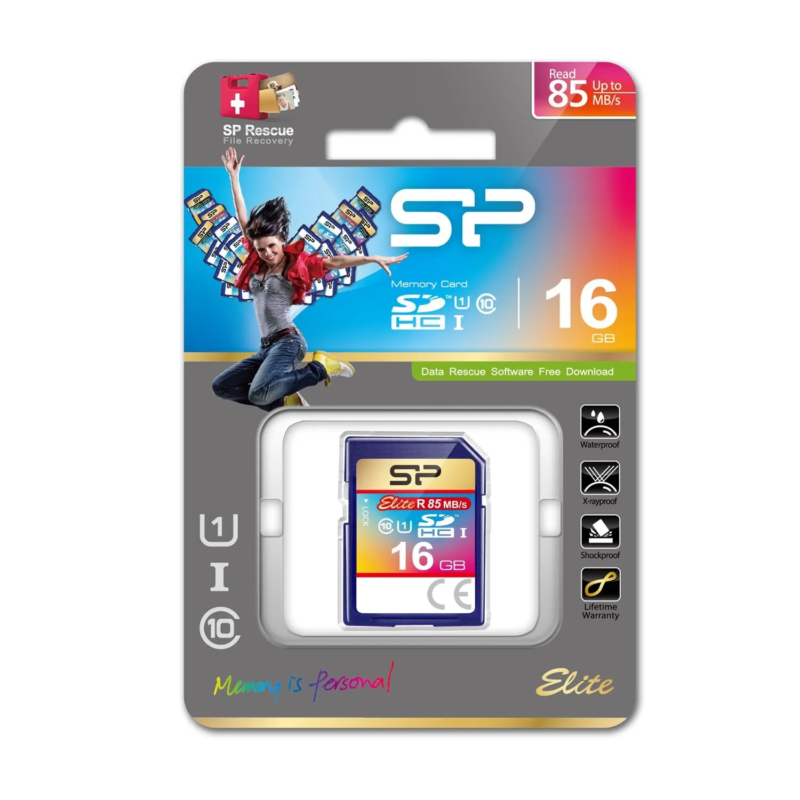 Silicon Power Carte SDHC 16 Go Elite UHS-I Class 10 Bleu – Image 2