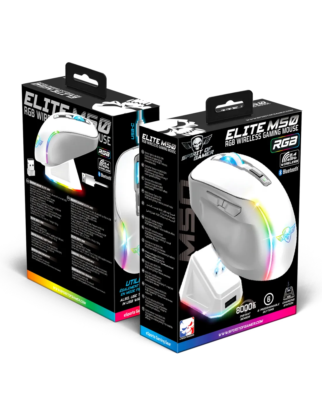 Souris Sans Fil Spirit Of Gamer Elite M50 Arctic 8000 Dpi 2 Spirit Of Gamer Elite M50 Arctic